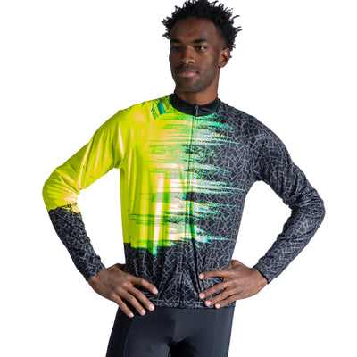 Neon Black Light Men's L/S Sport Cut Jersey